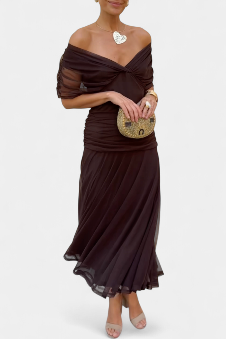 Amélie | Elegant Floral V-Neck Dress
