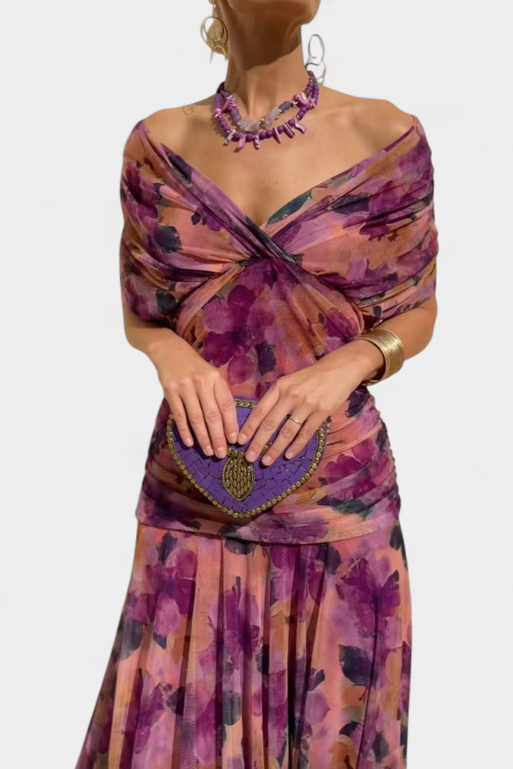 Amélie | Elegant Floral V-Neck Dress