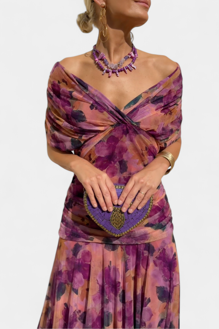 Amélie | Elegant Floral V-Neck Dress