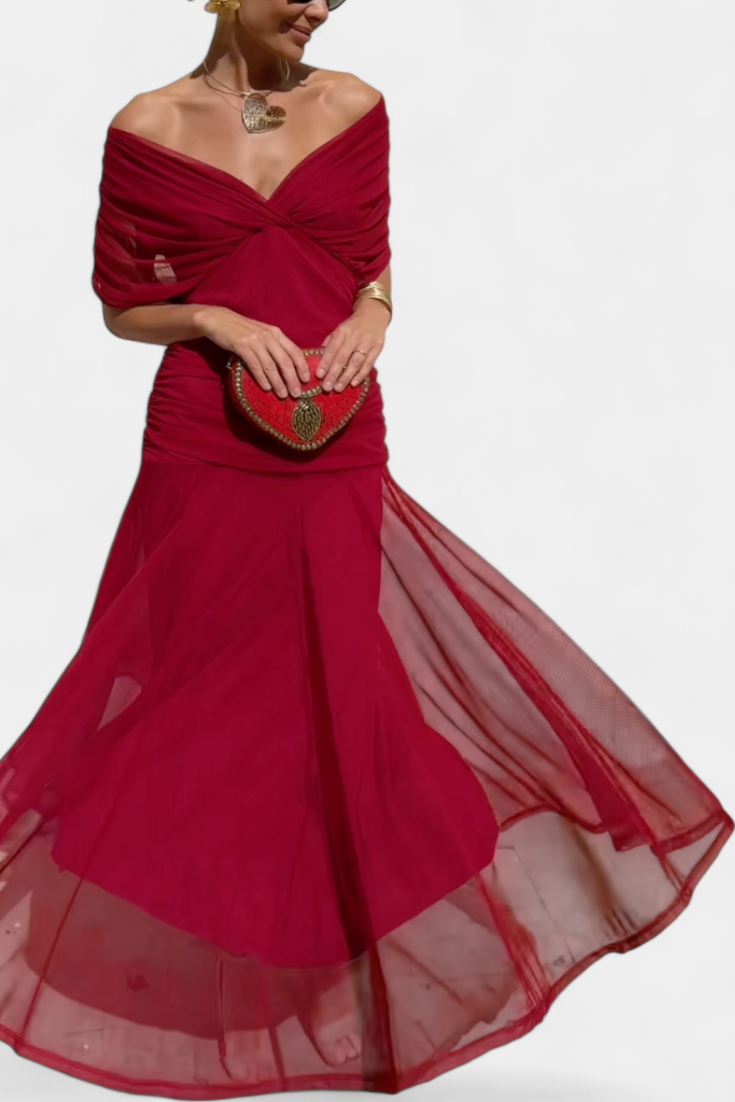 Amélie | Elegant Floral V-Neck Dress