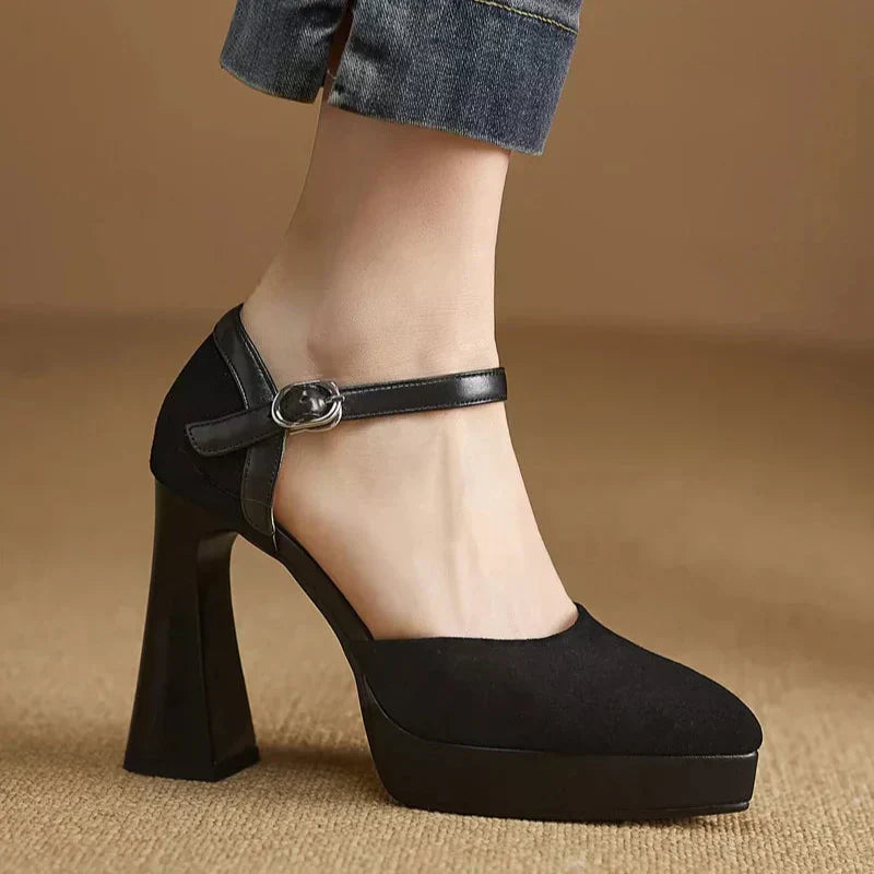 Adrienne | Block Heel Platform Pumps