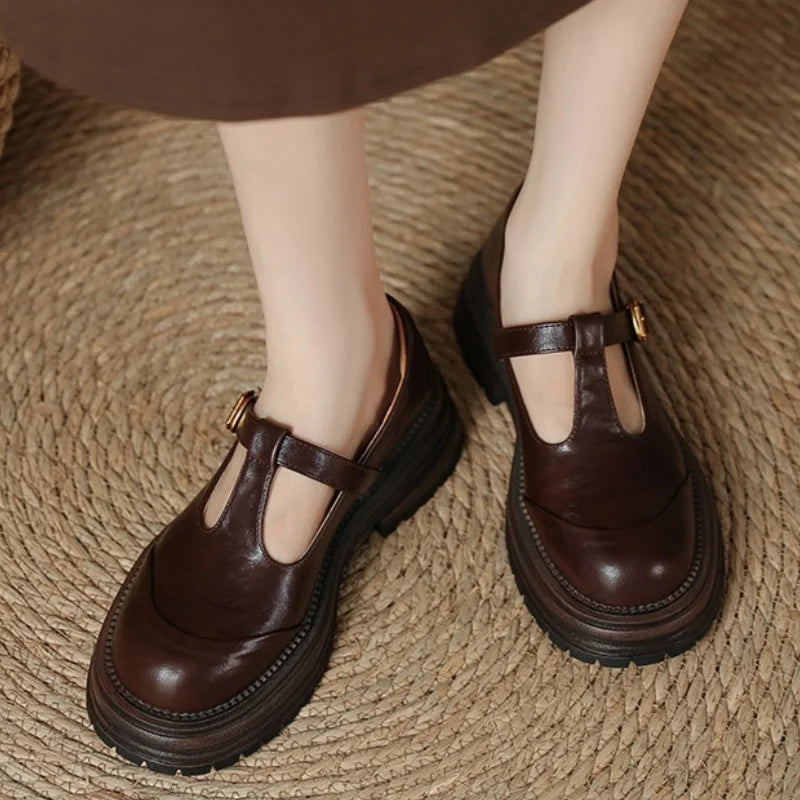 Léa | Handcrafted T-Bar Flats