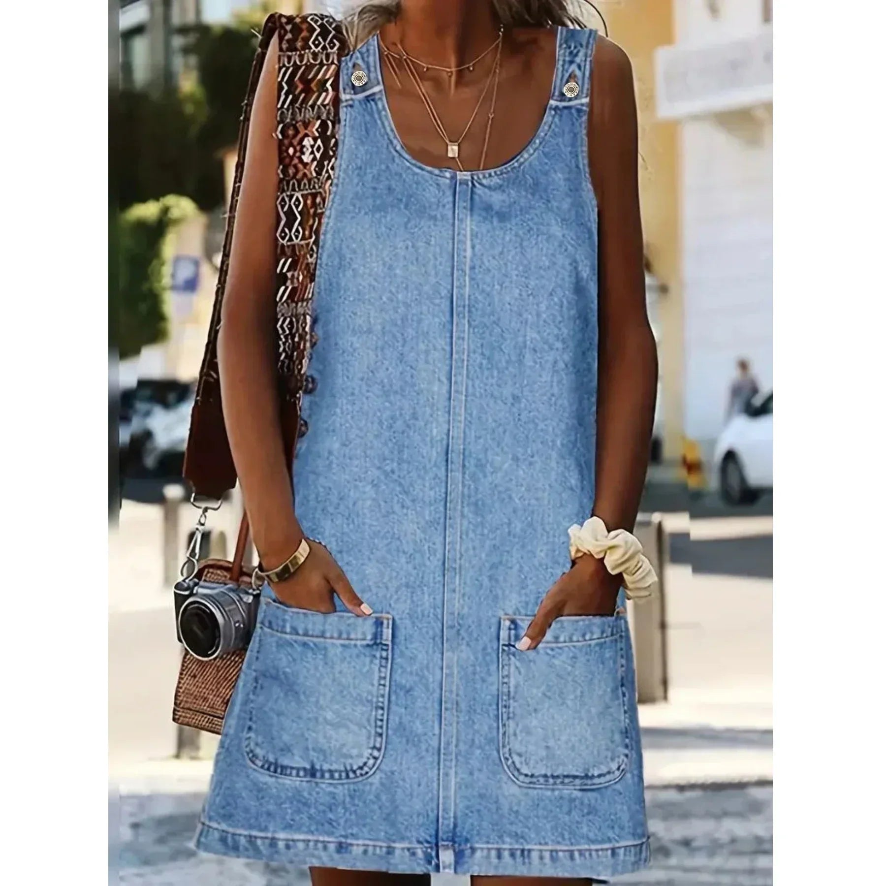 Georgia | Relaxed Denim-Look Dress