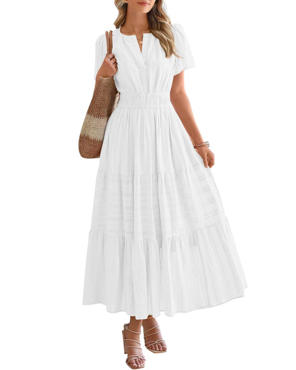 Busisiwe | Boho A-Line V-Neck Maxi Dress
