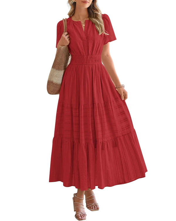 Busisiwe | Boho A-Line V-Neck Maxi Dress