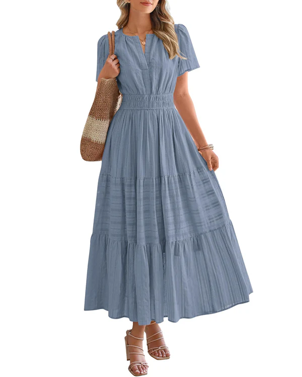 Busisiwe | Boho A-Line V-Neck Maxi Dress