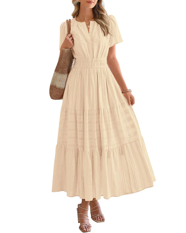 Busisiwe | Boho A-Line V-Neck Maxi Dress