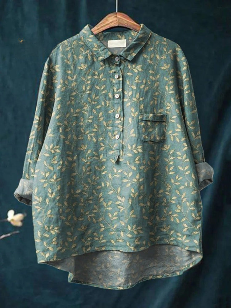 Gabrielle | Floral Embroidered Linen Shirt