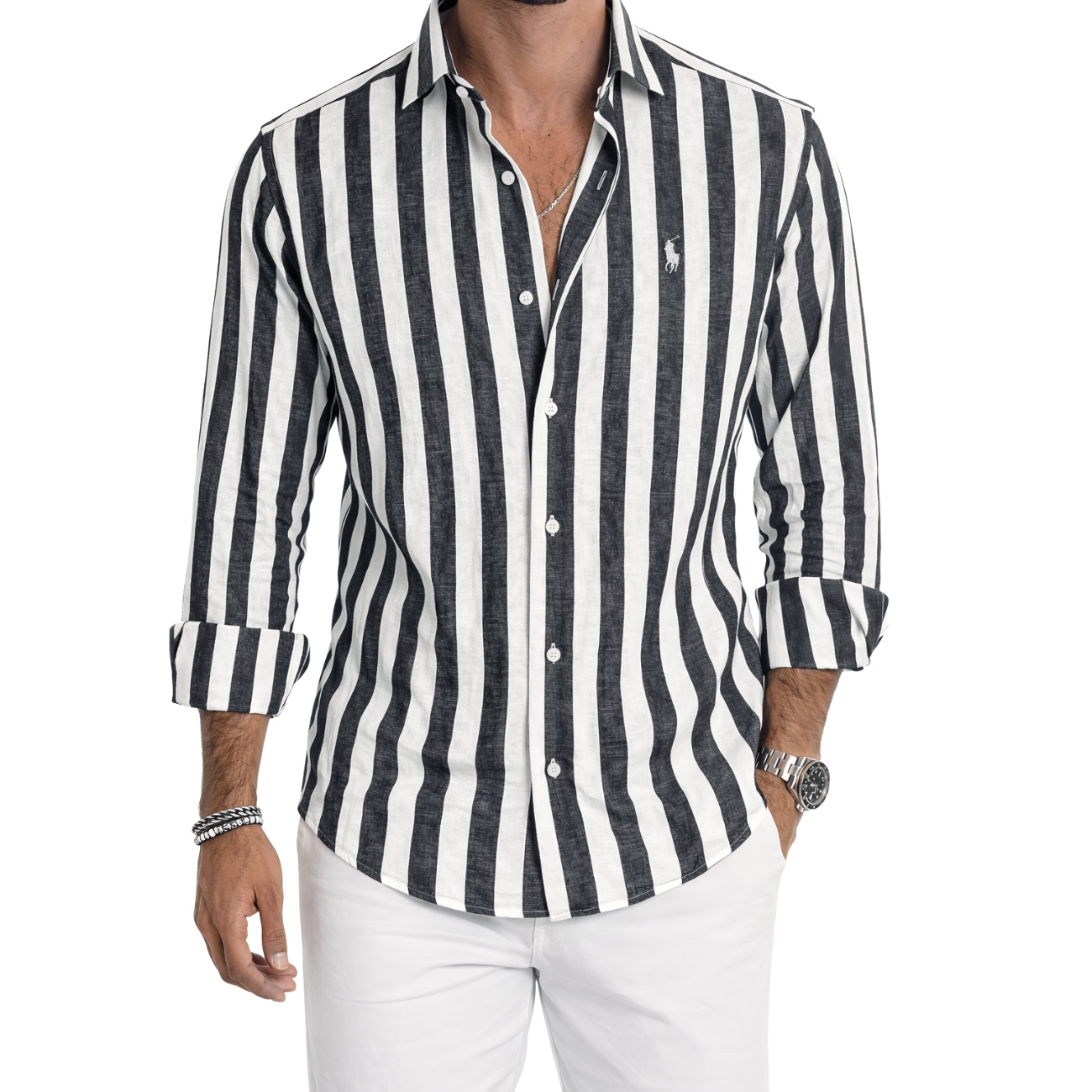 Ahaz | Striped Casual Shirt, Nine Colors