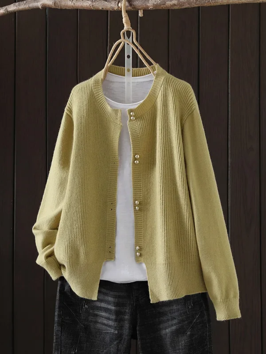 Florence | Pearl-Button Knit Cardigan