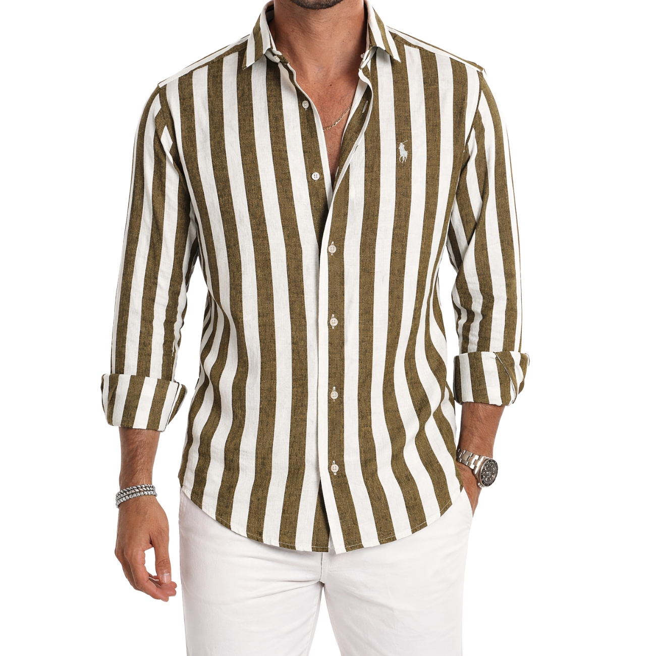 Ahaz | Striped Casual Shirt, Nine Colors