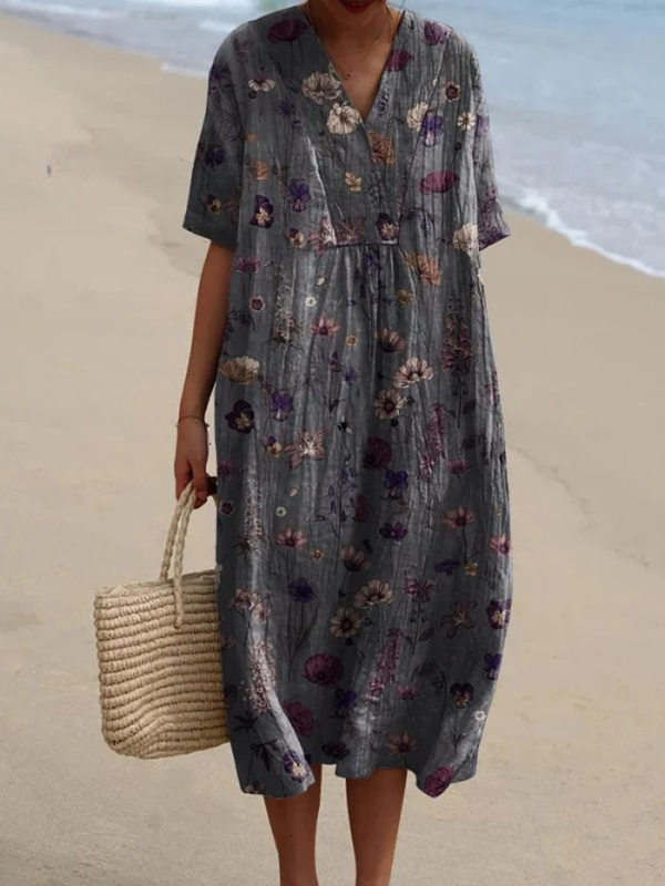 Sofia | Retro Floral Print Dress
