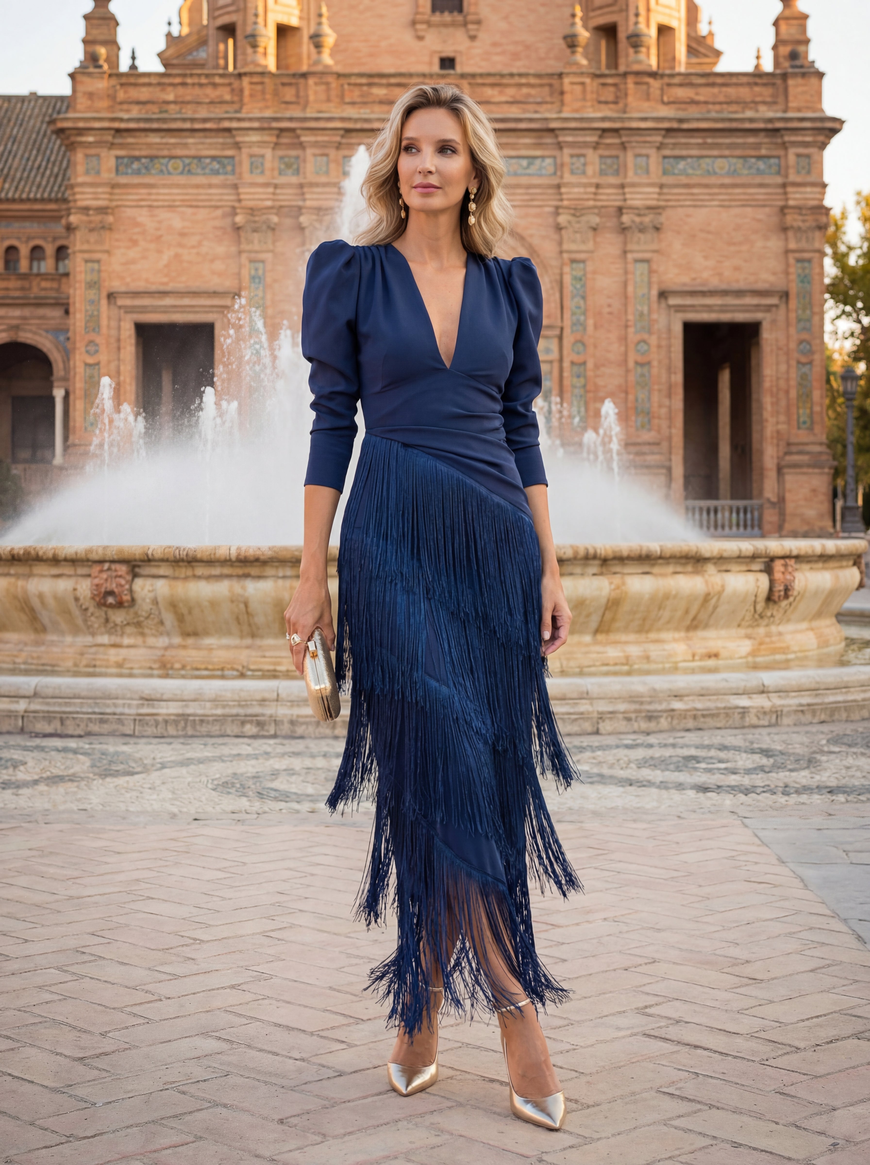 Elena | Fringed Sage Maxi Dress