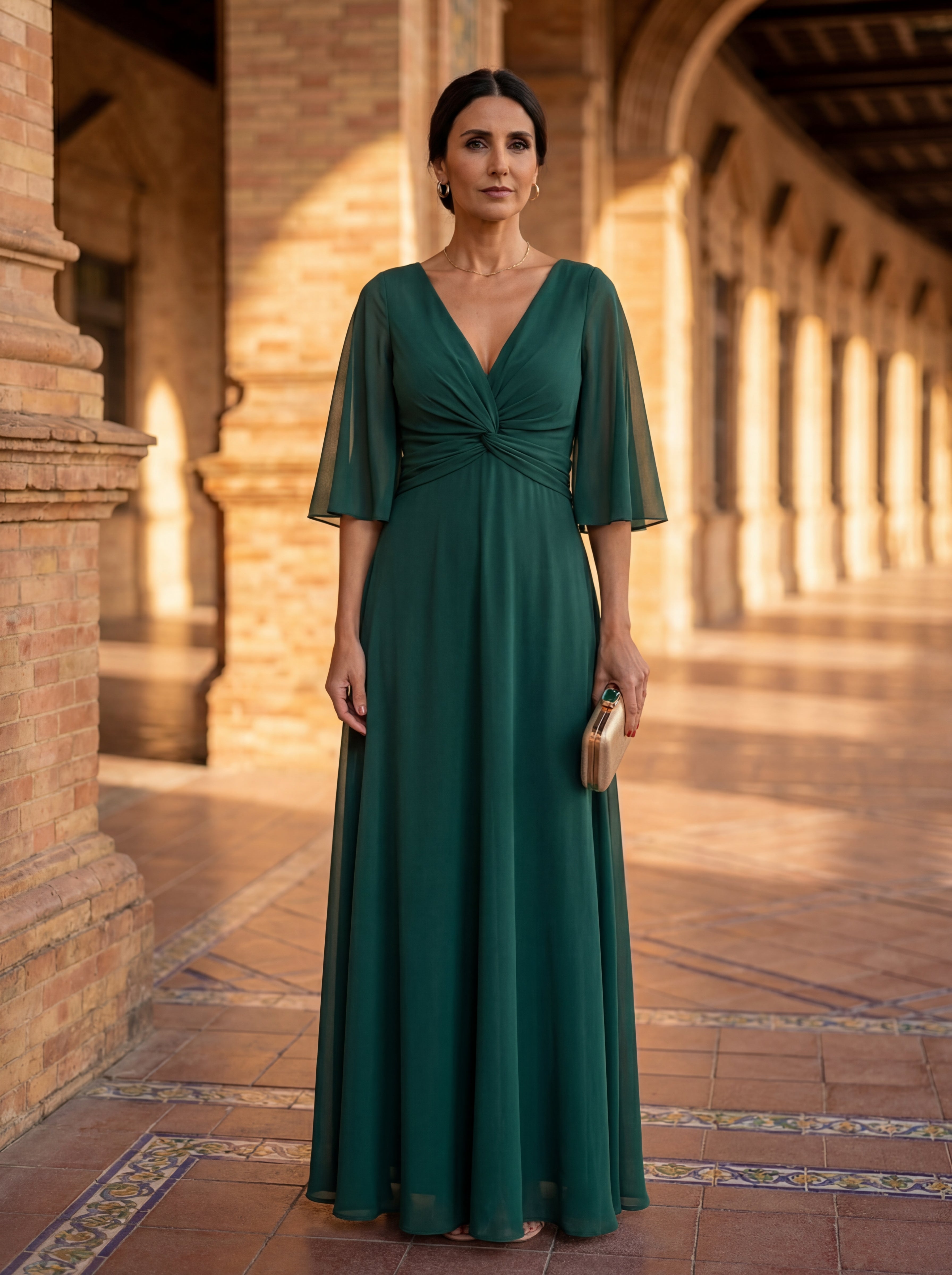 Natalia | Chiffon V-Neck Maxi Dress