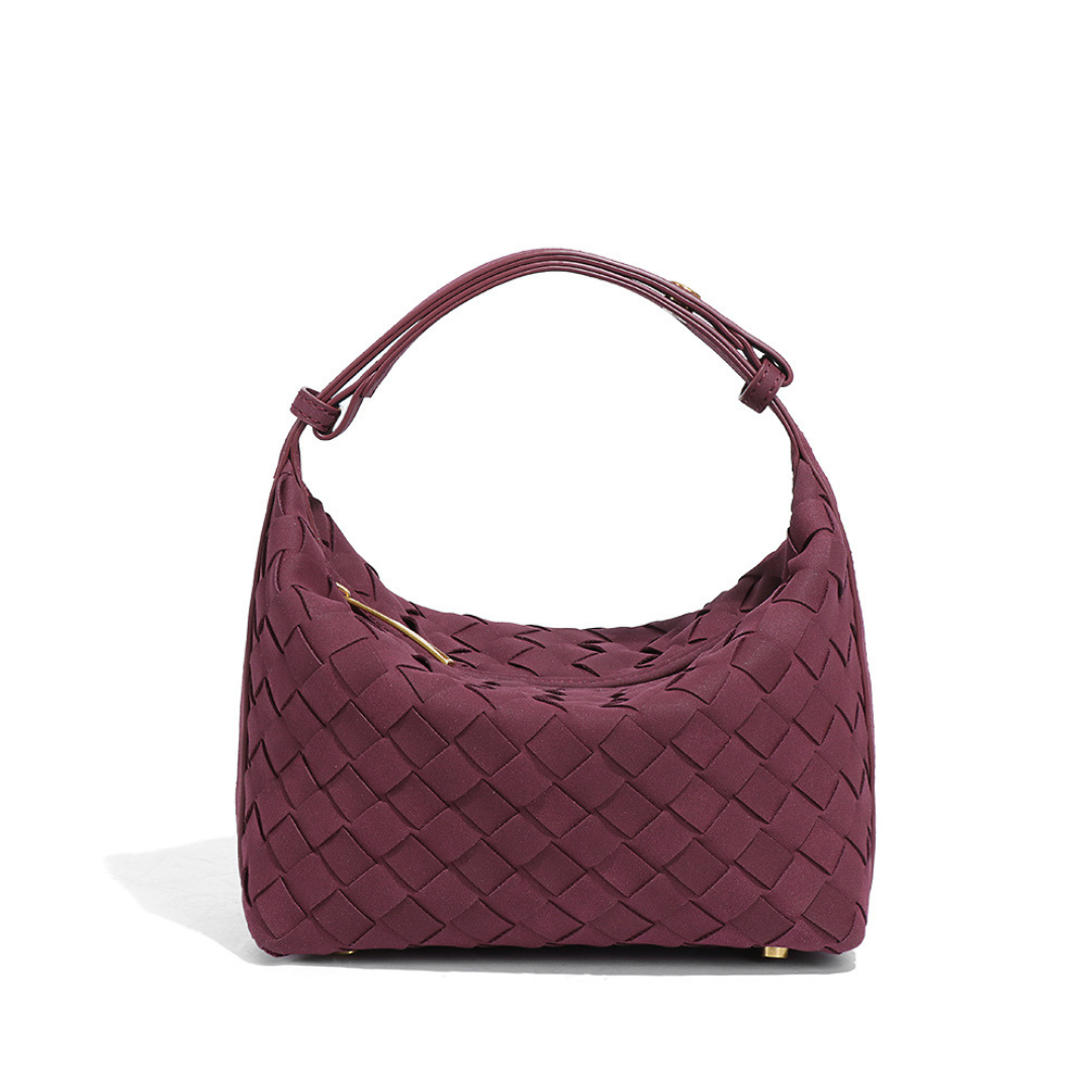 Elzabe | Matte Woven Structured Handbag