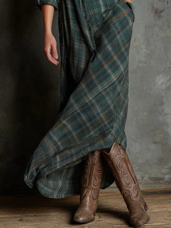 Naomi | Refined Plaid Maxi Dress