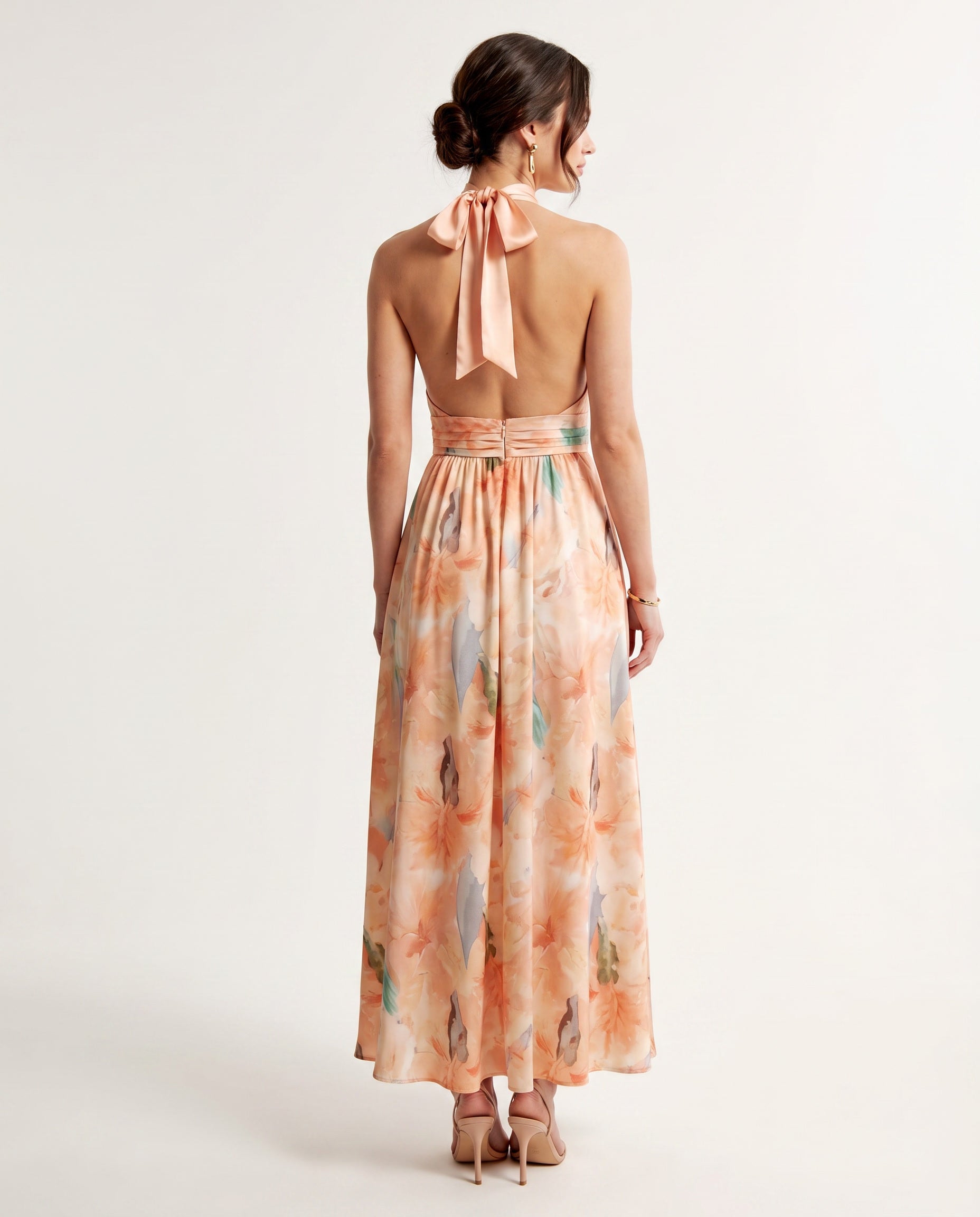Nokukhona | Oil-Print Halter Maxi Dress