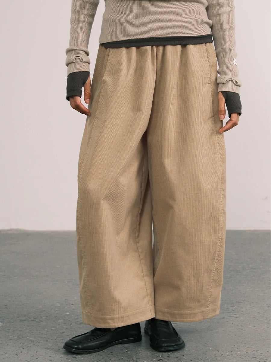 Zintle | Corduroy Wide-Leg Ankle Pants