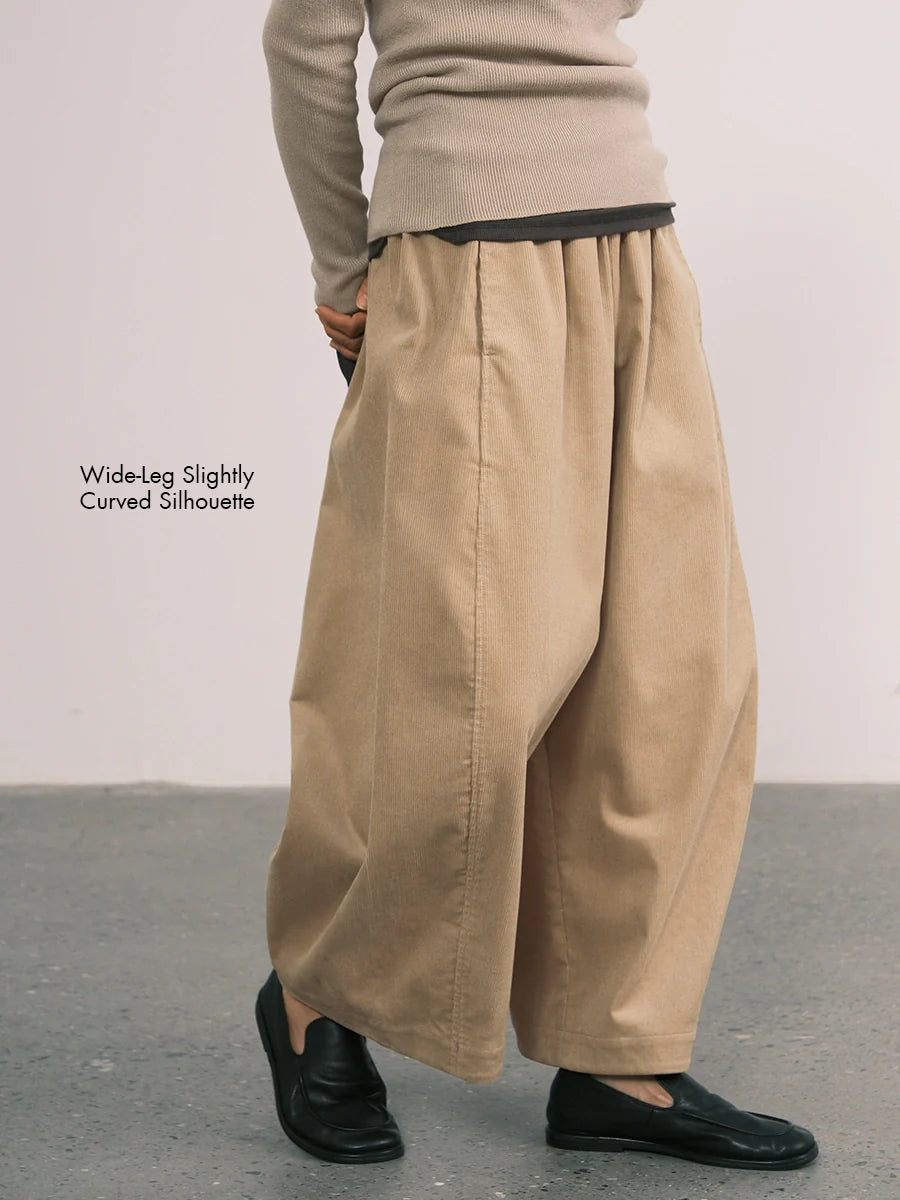 Zintle | Corduroy Wide-Leg Ankle Pants