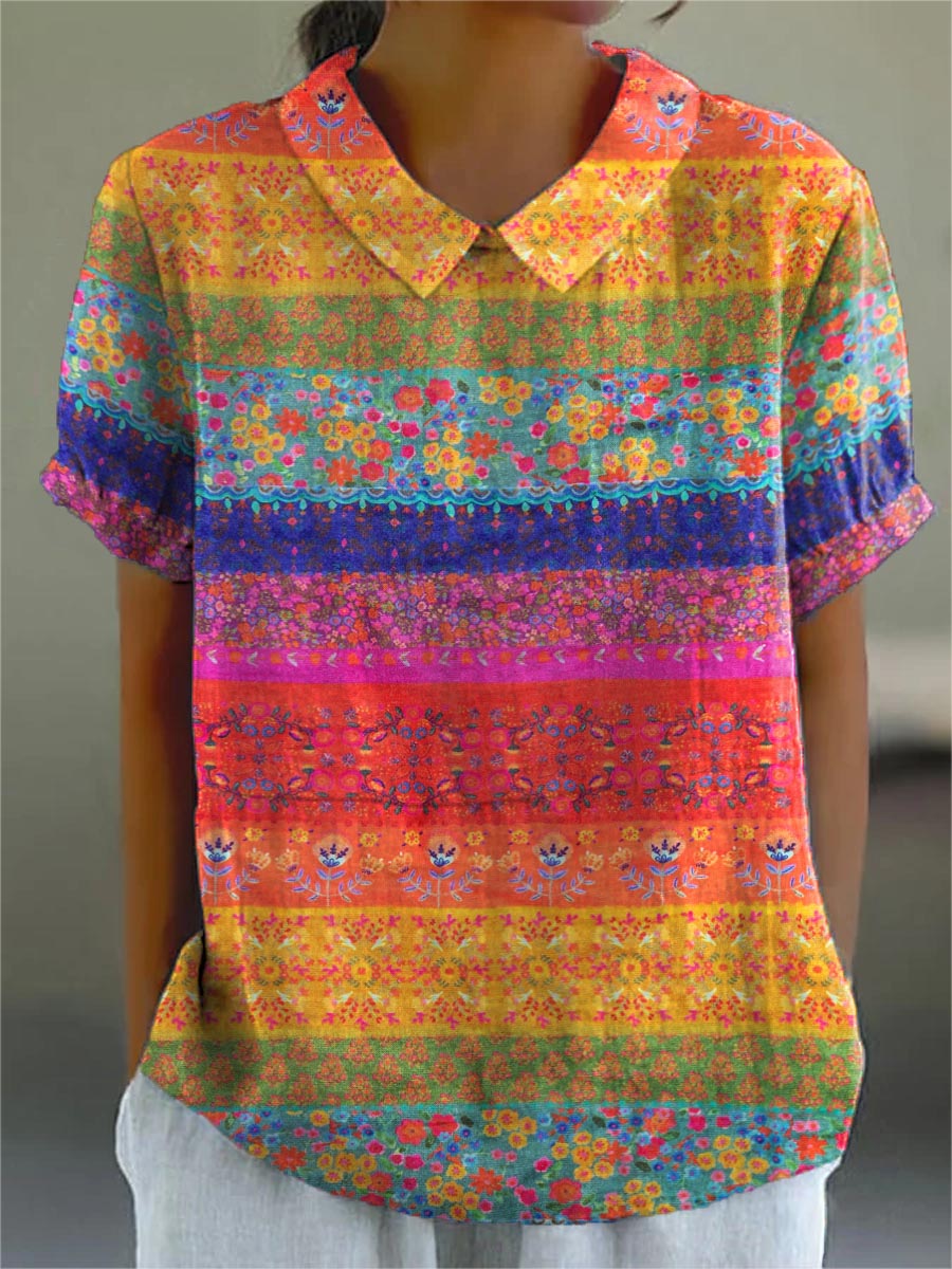 Luna | Vibrant Garden Print Blouse