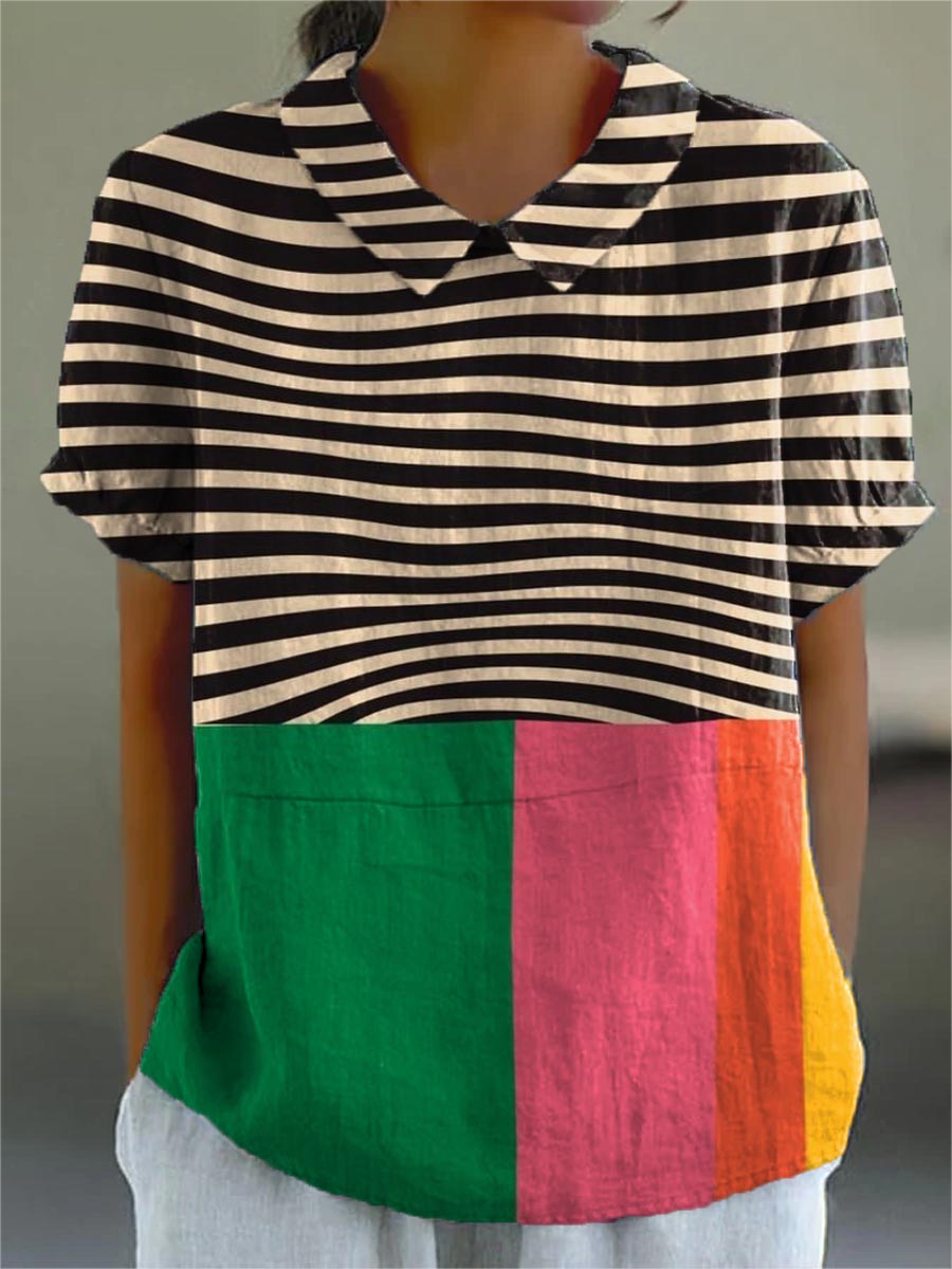 Giulia | Bold Stripe Color Block Shirt