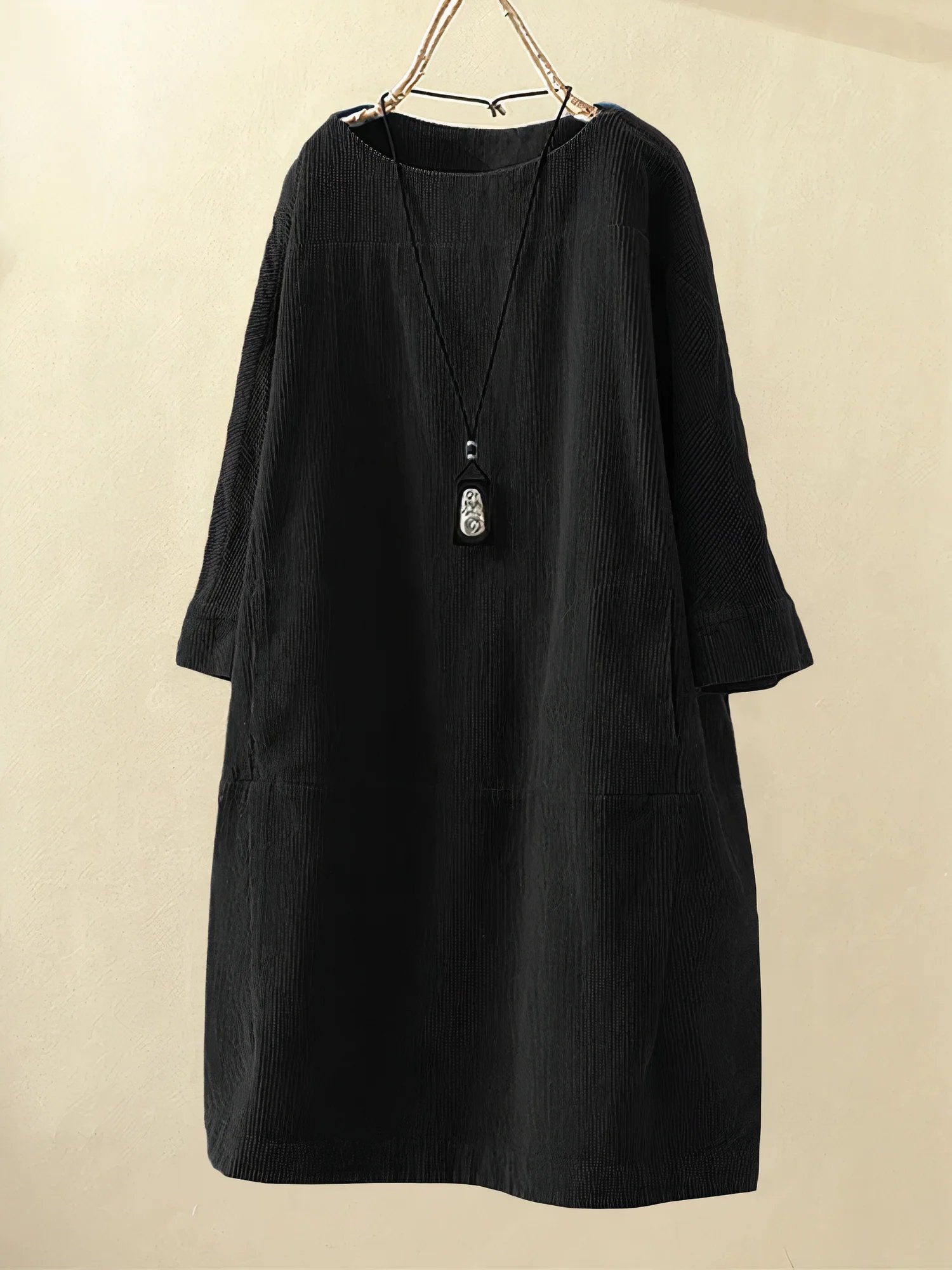 Elodie | Elegant Corduroy Midi Dress