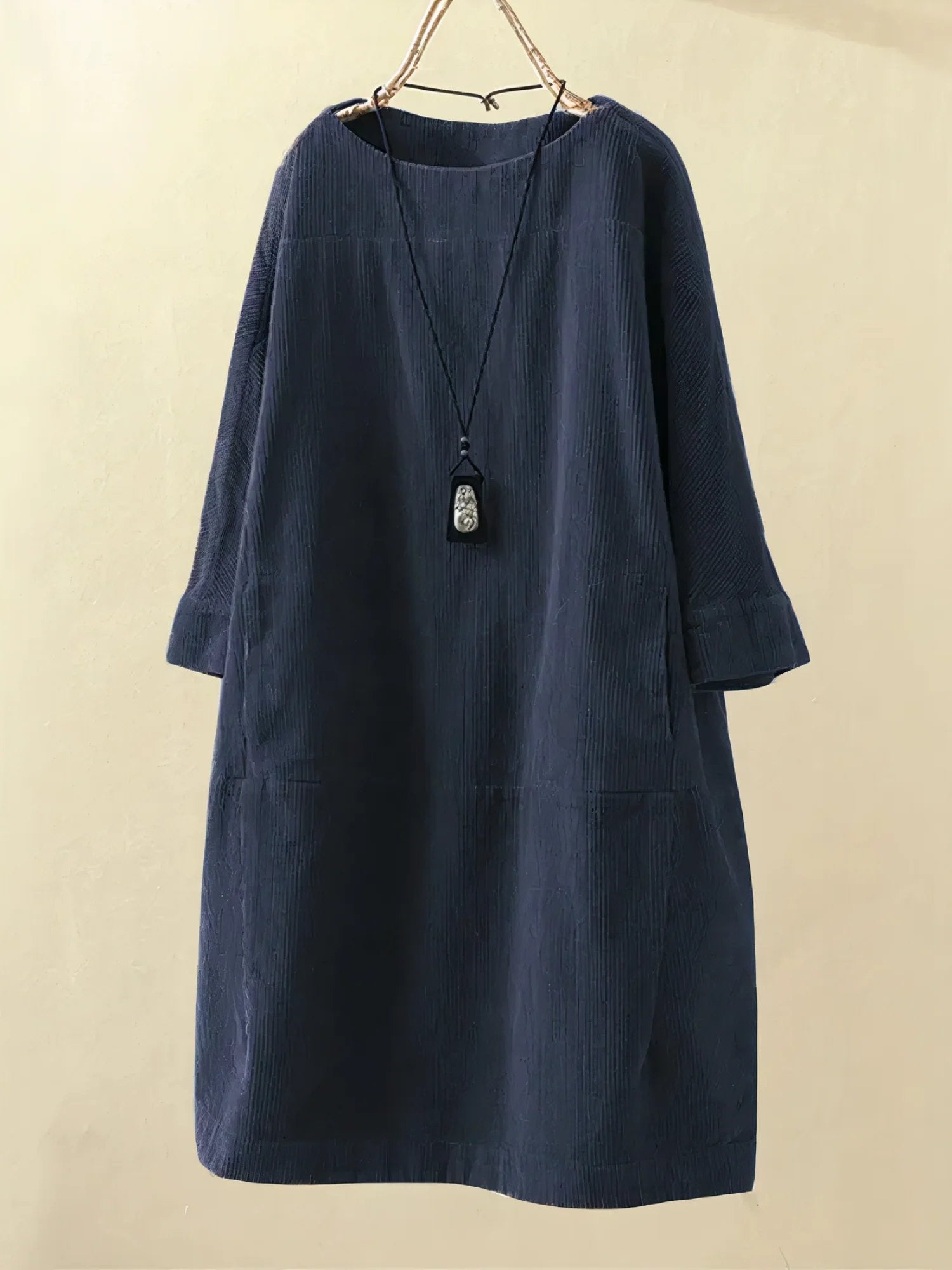 Elodie | Elegant Corduroy Midi Dress