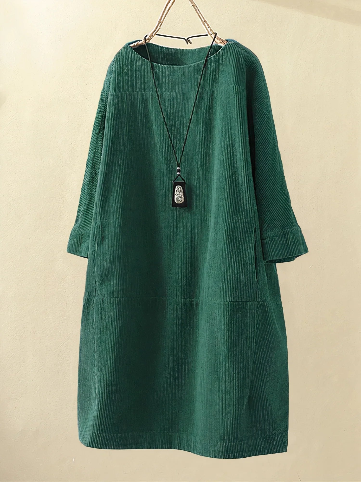 Elodie | Elegant Corduroy Midi Dress