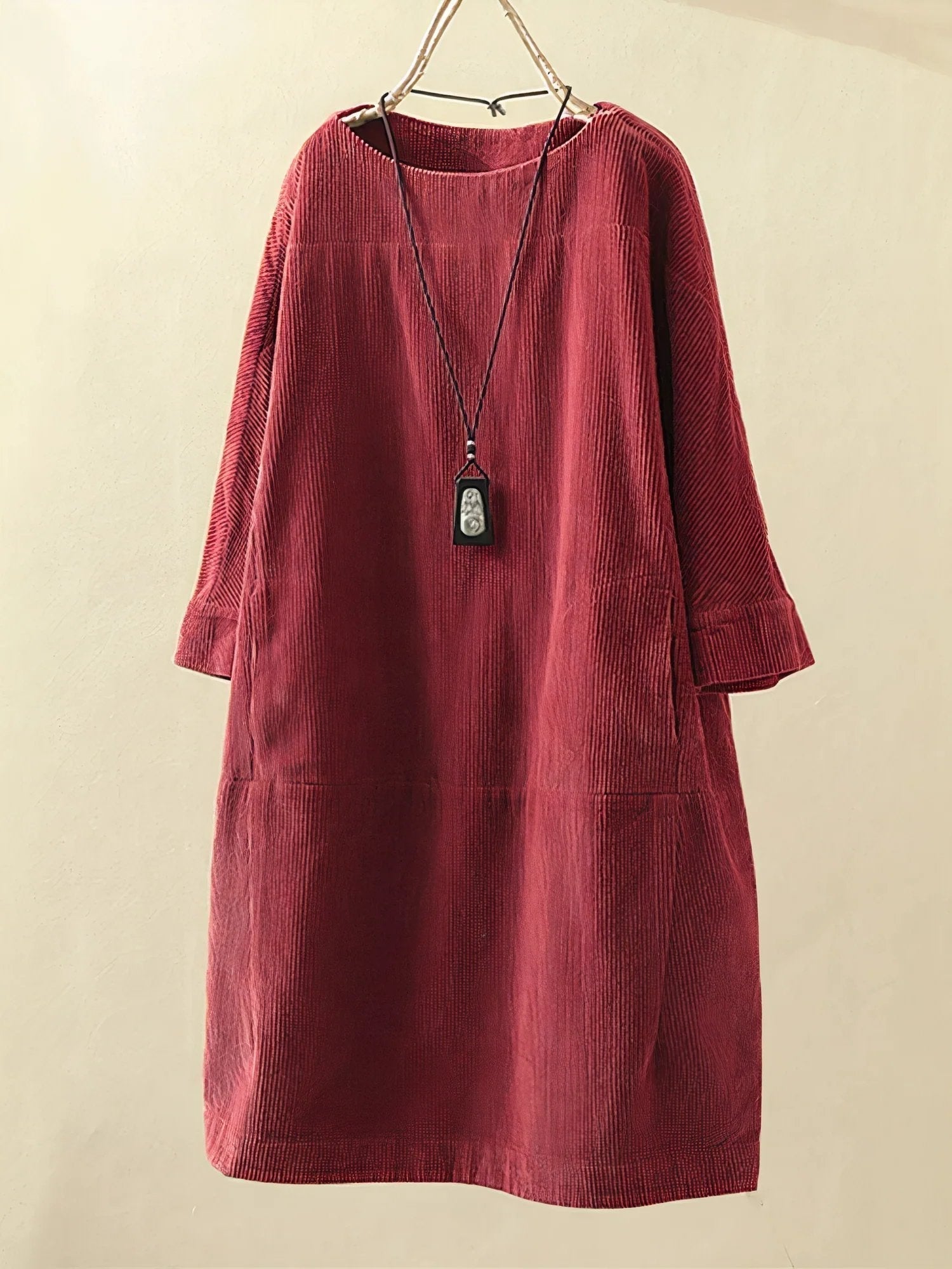 Elodie | Elegant Corduroy Midi Dress