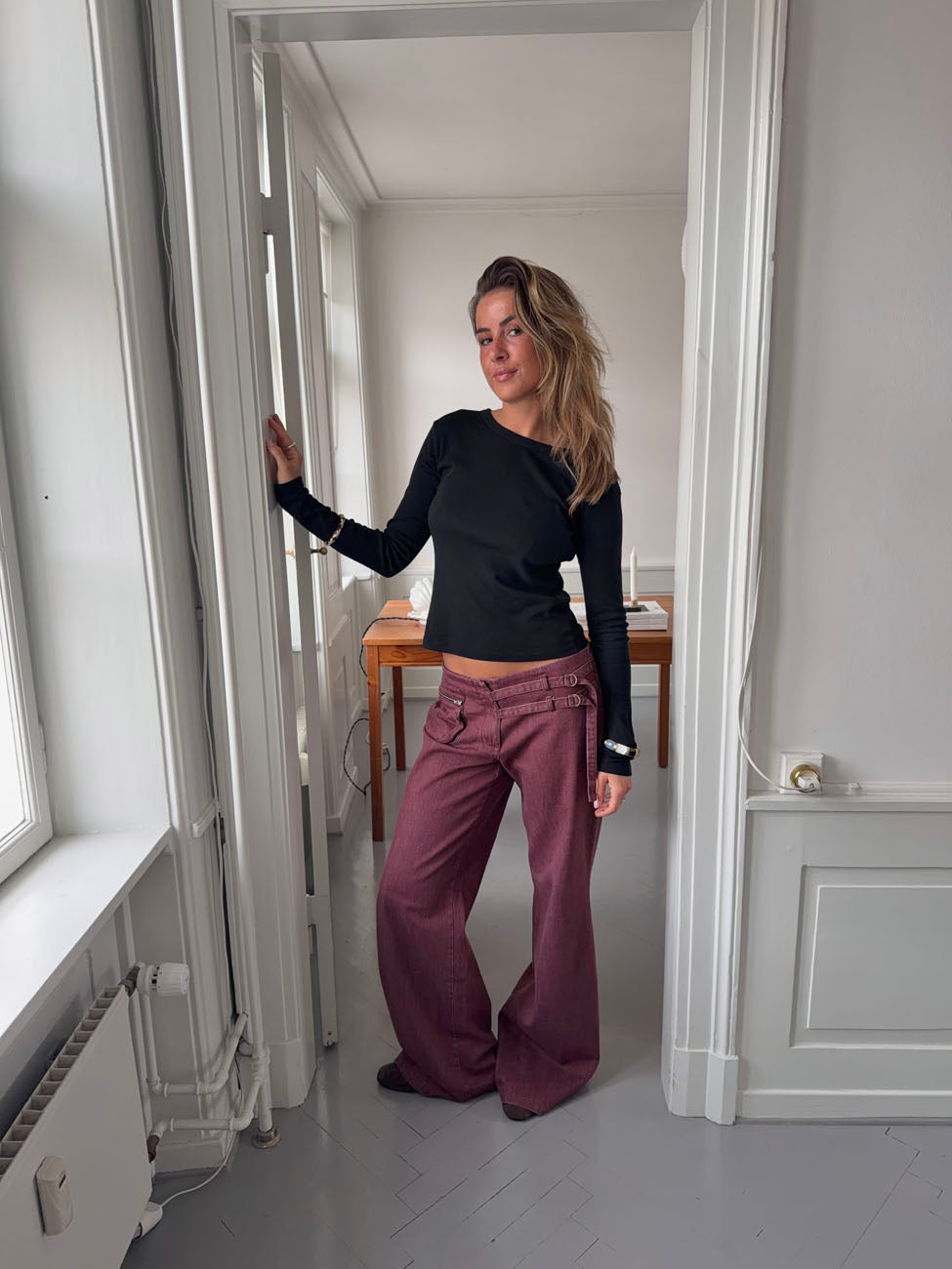 Palesa | Wide-Leg Textured Trousers
