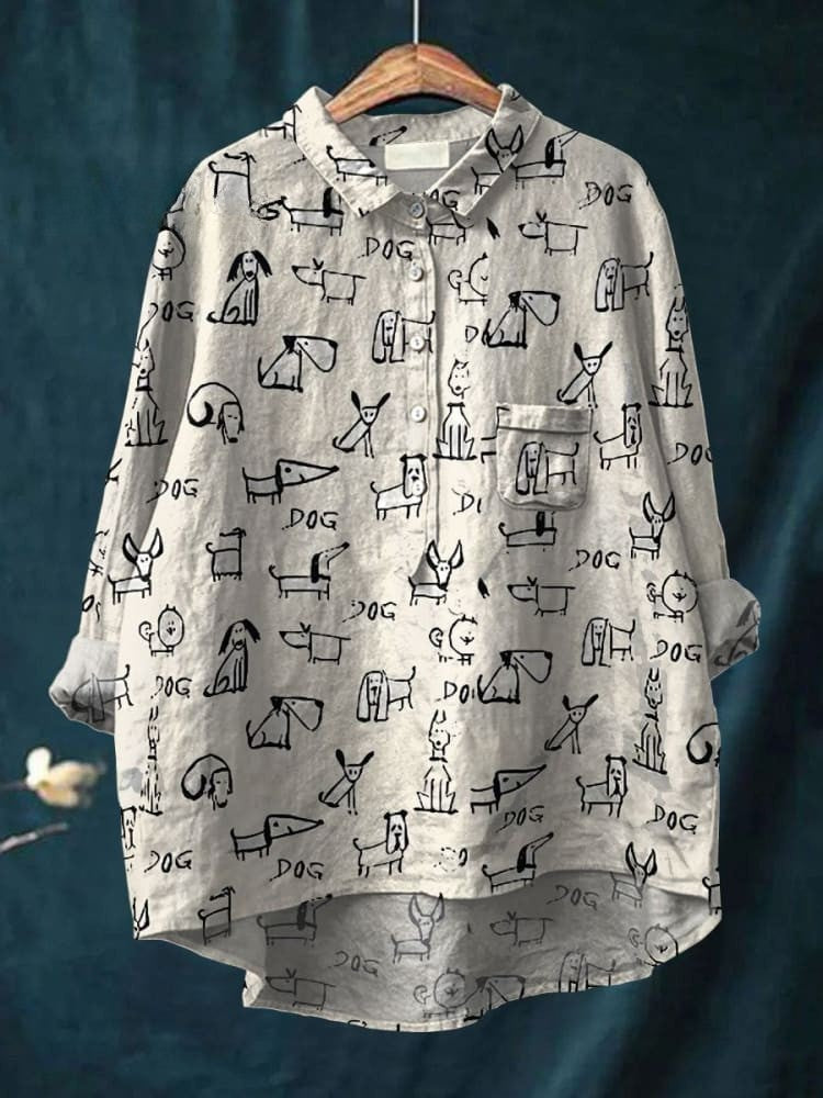 Sofia | Playful Dog Print Tee