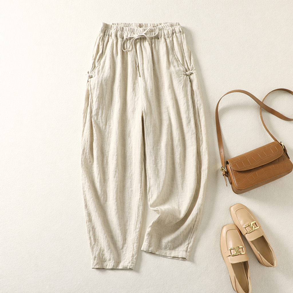 Khumo | Flowing Gossamer Linen Trousers