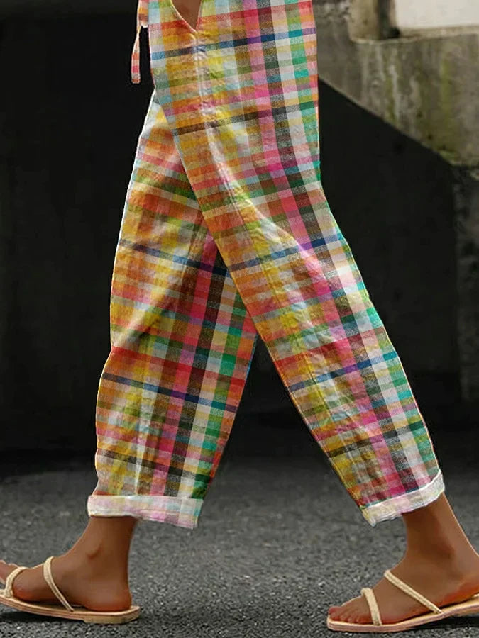 Zena | Checkered Stretch Pants