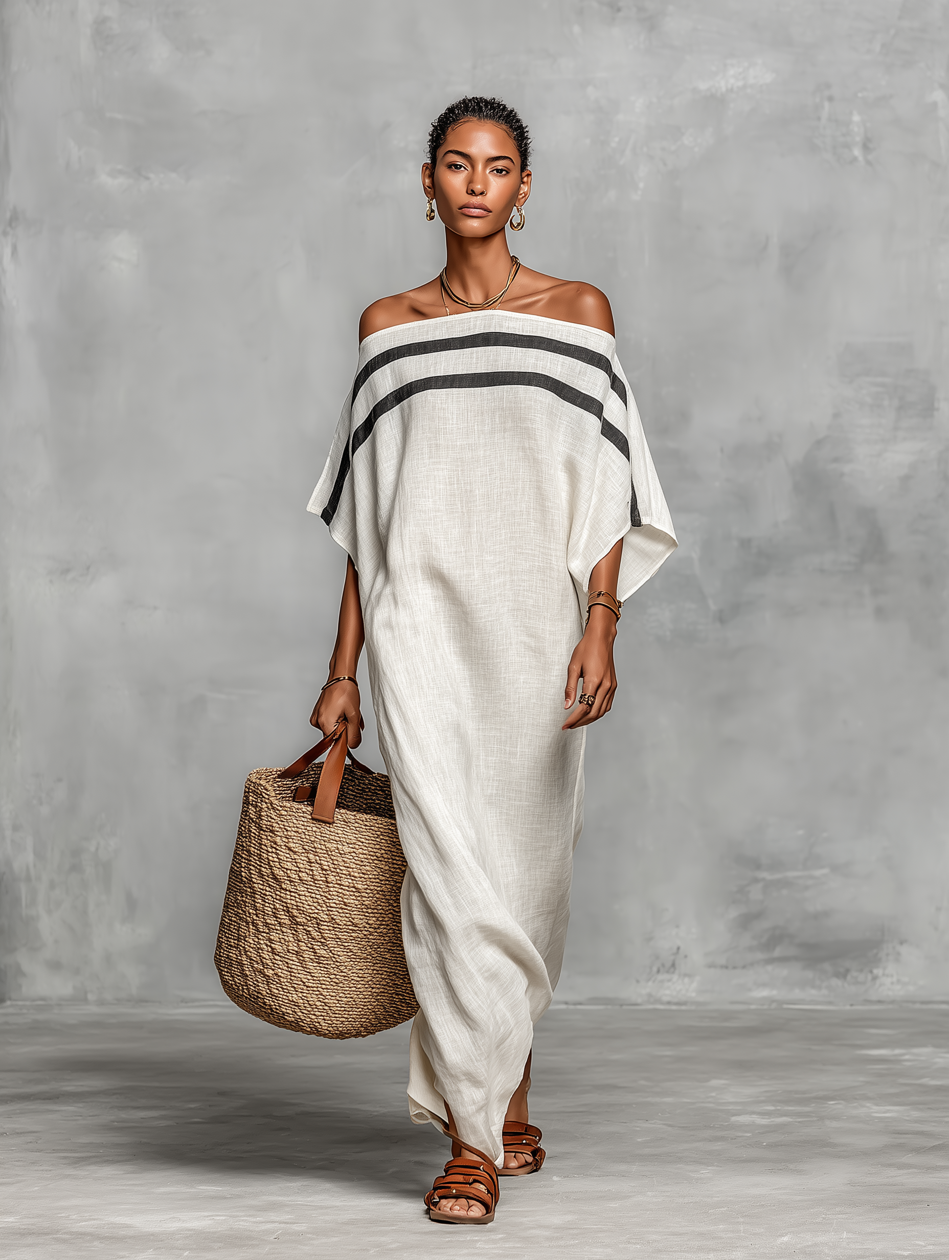 Nomava | Linen Maxi Dress Off-Shoulder