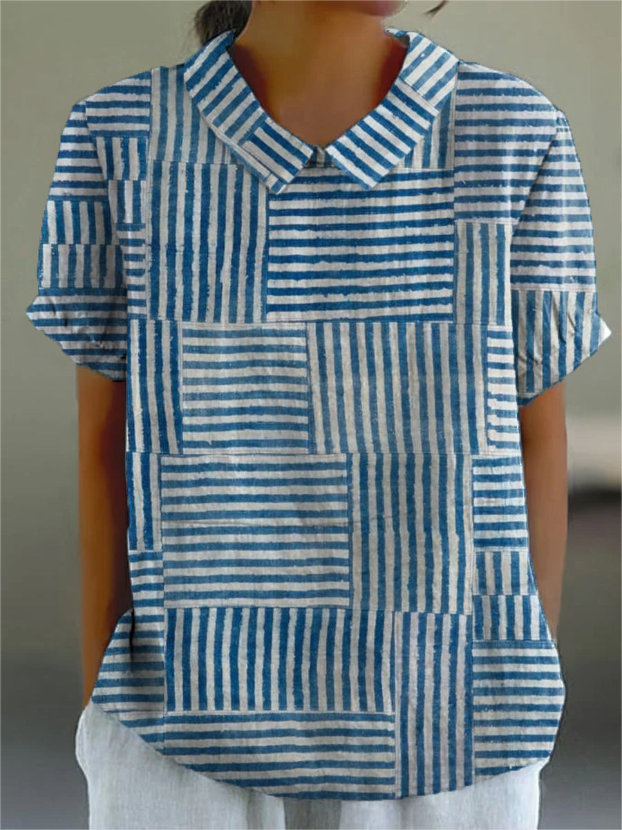 Nina | Striped Patchwork Shirt