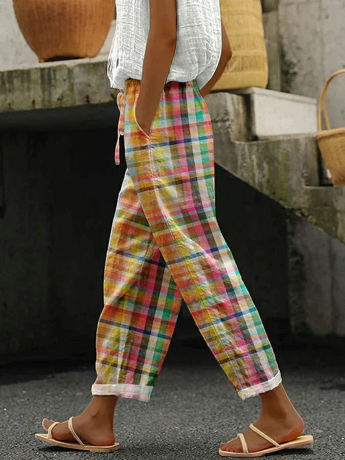 Zena | Checkered Stretch Pants