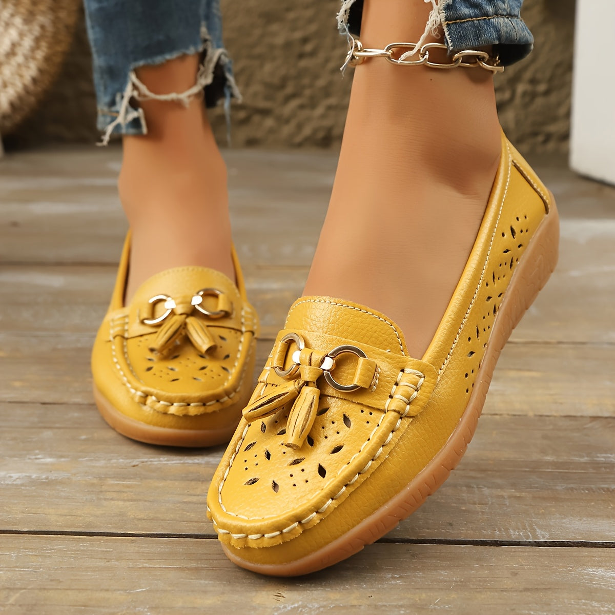 Nokuthula | Perforated Wedge Loafers