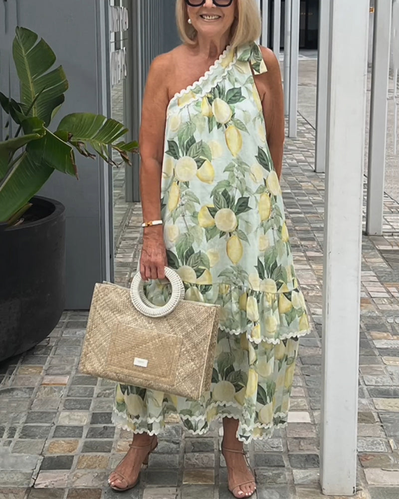 Thalia | One-Shoulder Floral Maxi Dress