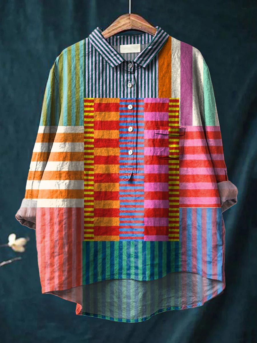 Serena | Color Block Stripe Shirt