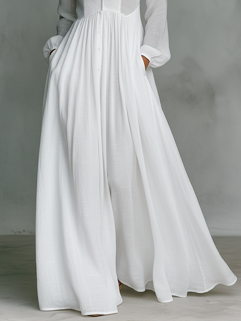Lefika | Patchwork Linen Maxi Dress