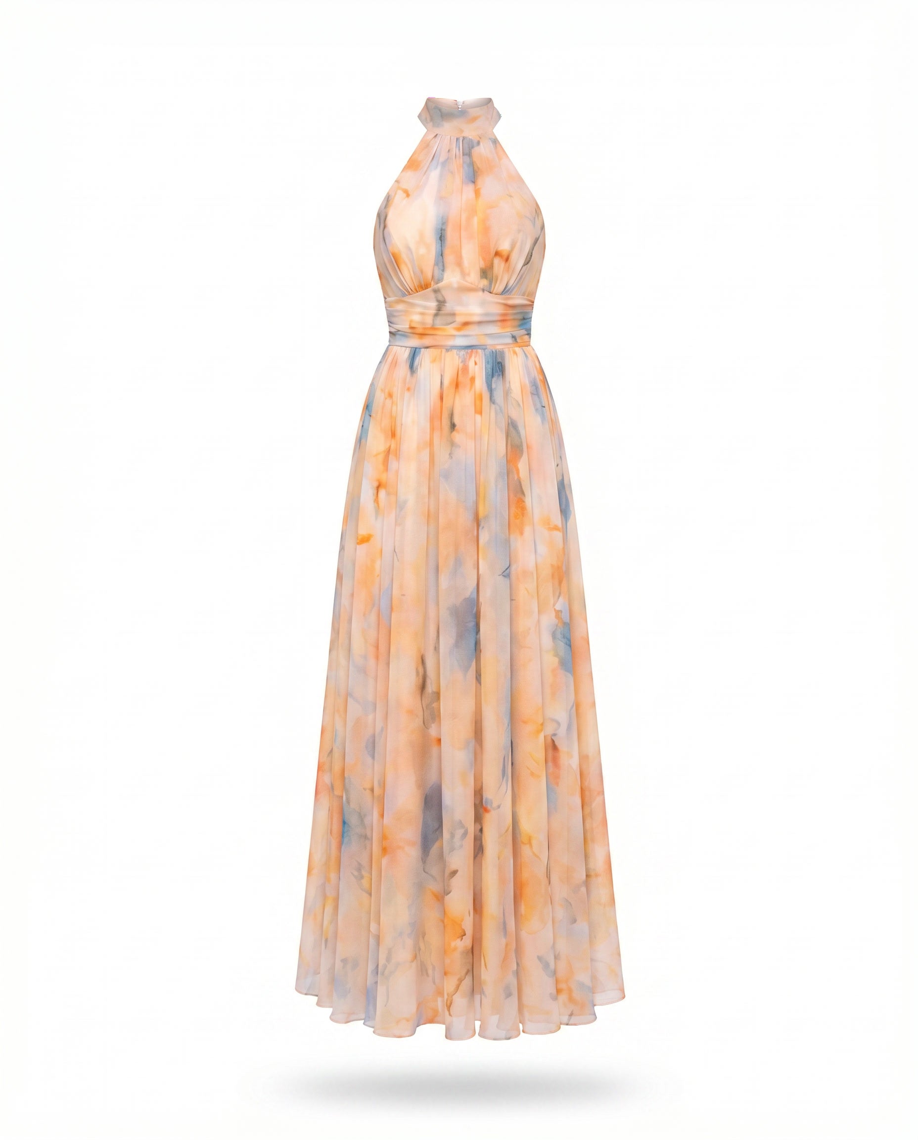 Nokukhona | Oil-Print Halter Maxi Dress