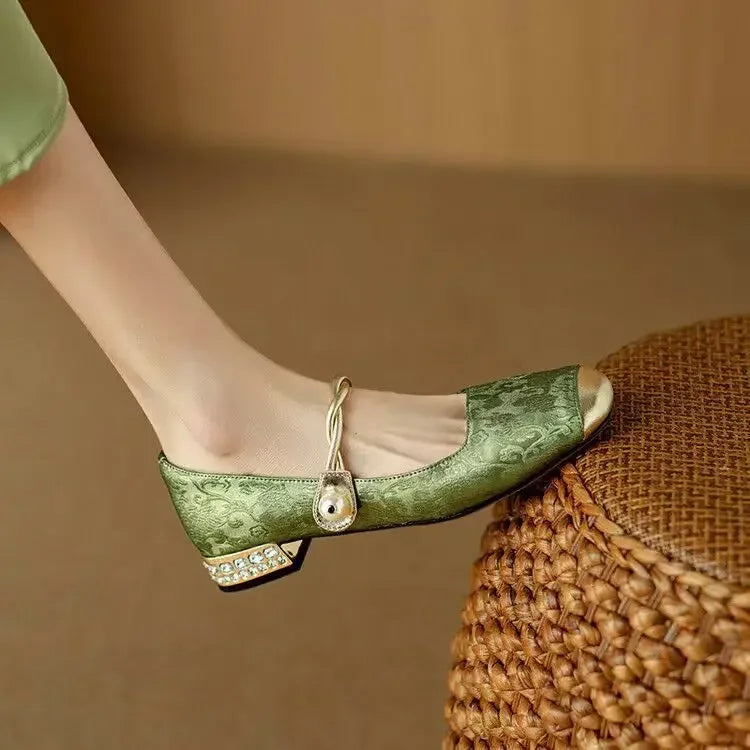Océane | Embellished Block Heel Mary Janes