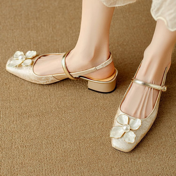 Florence | Pearl Embellished Slingback Pumps