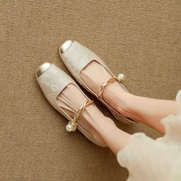 Rosalie | Pearl Strap Mary Janes