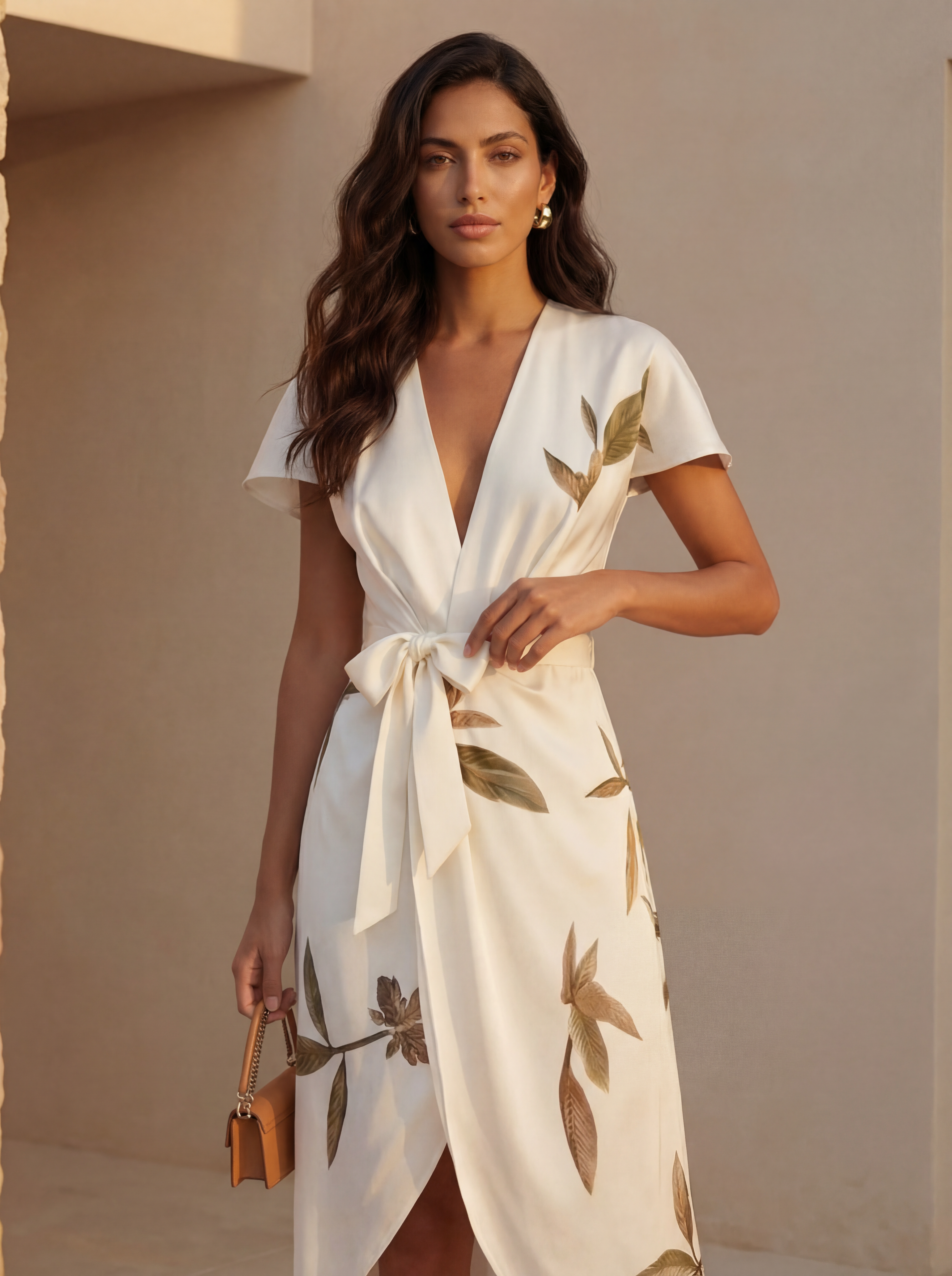 Julianne | Crossover Floral Midi Dress