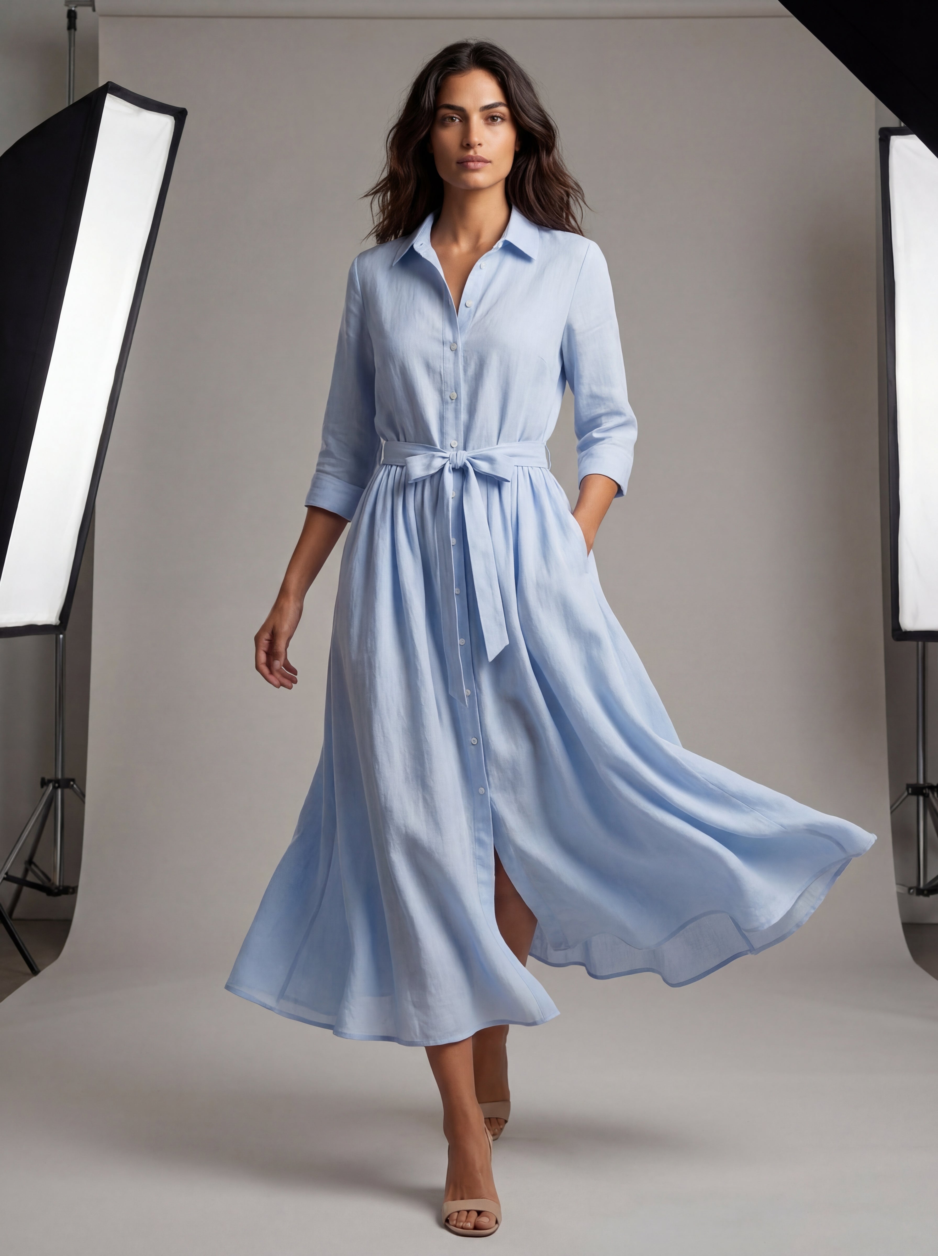 Stella | Collared Tie-Waist Dress