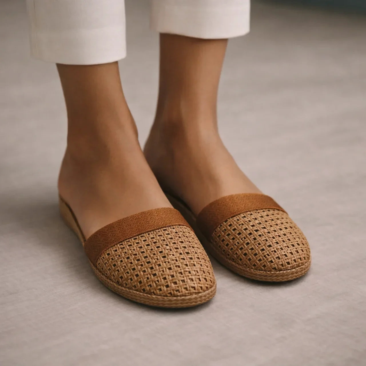 Inès | Woven Slip-On Sandals