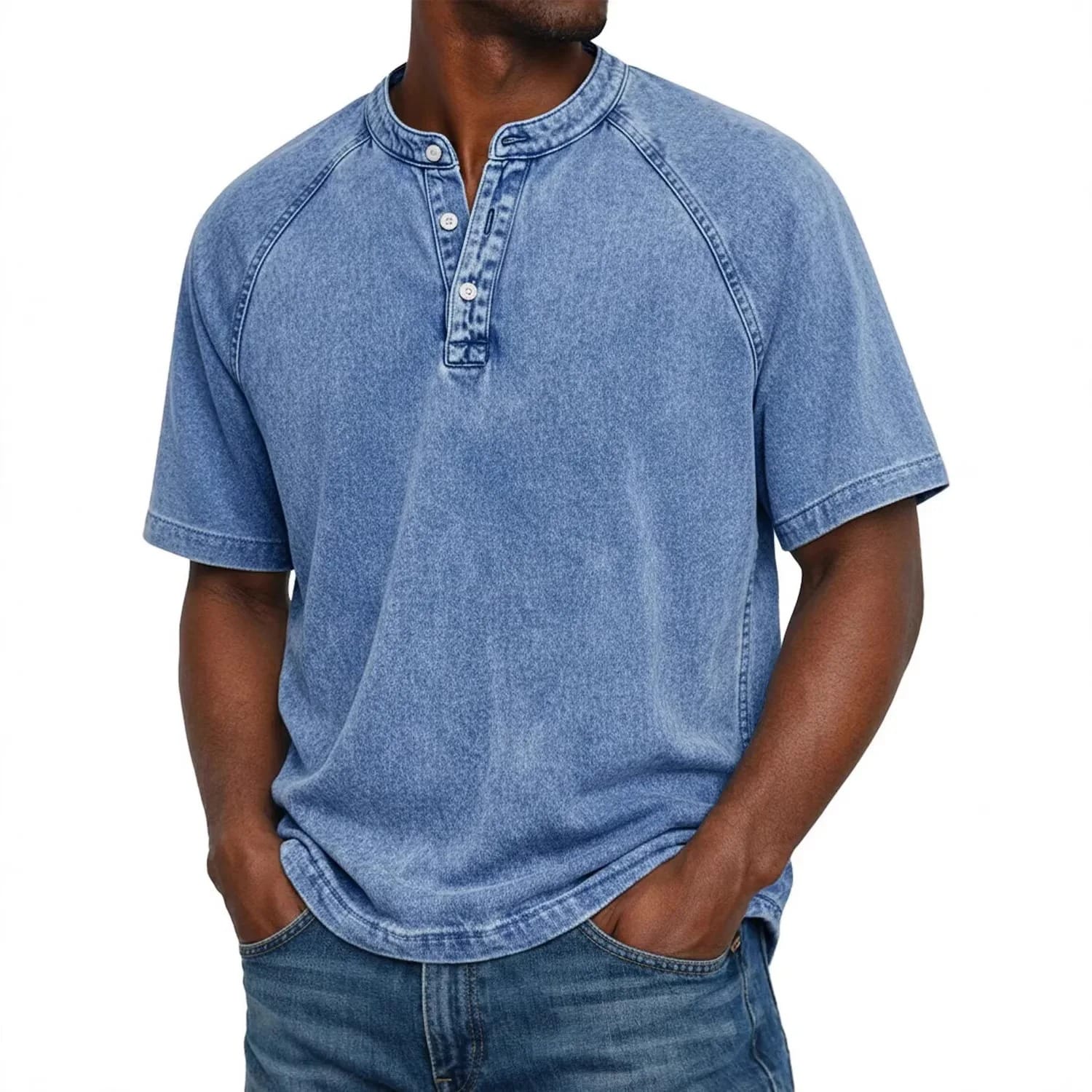 Ofentse | Vintage Denim Henley Top