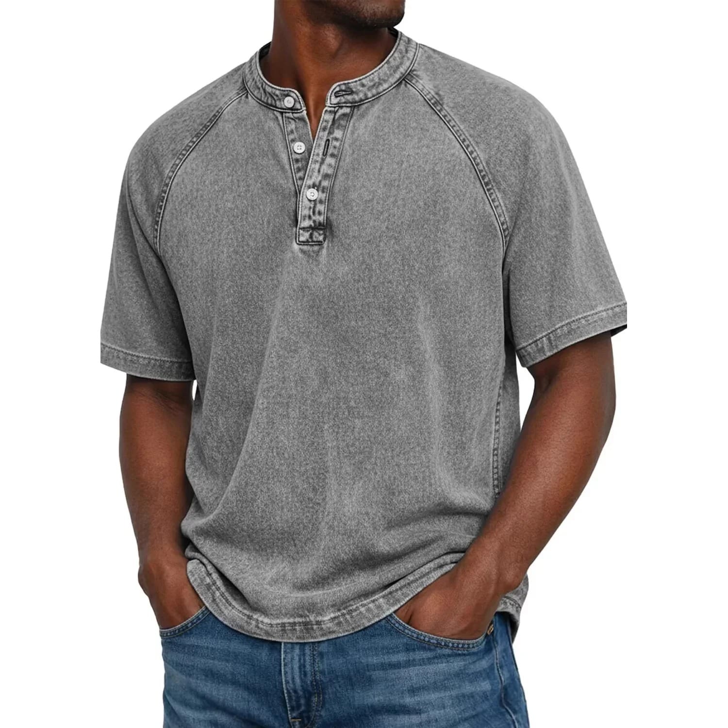 Ofentse | Vintage Denim Henley Top