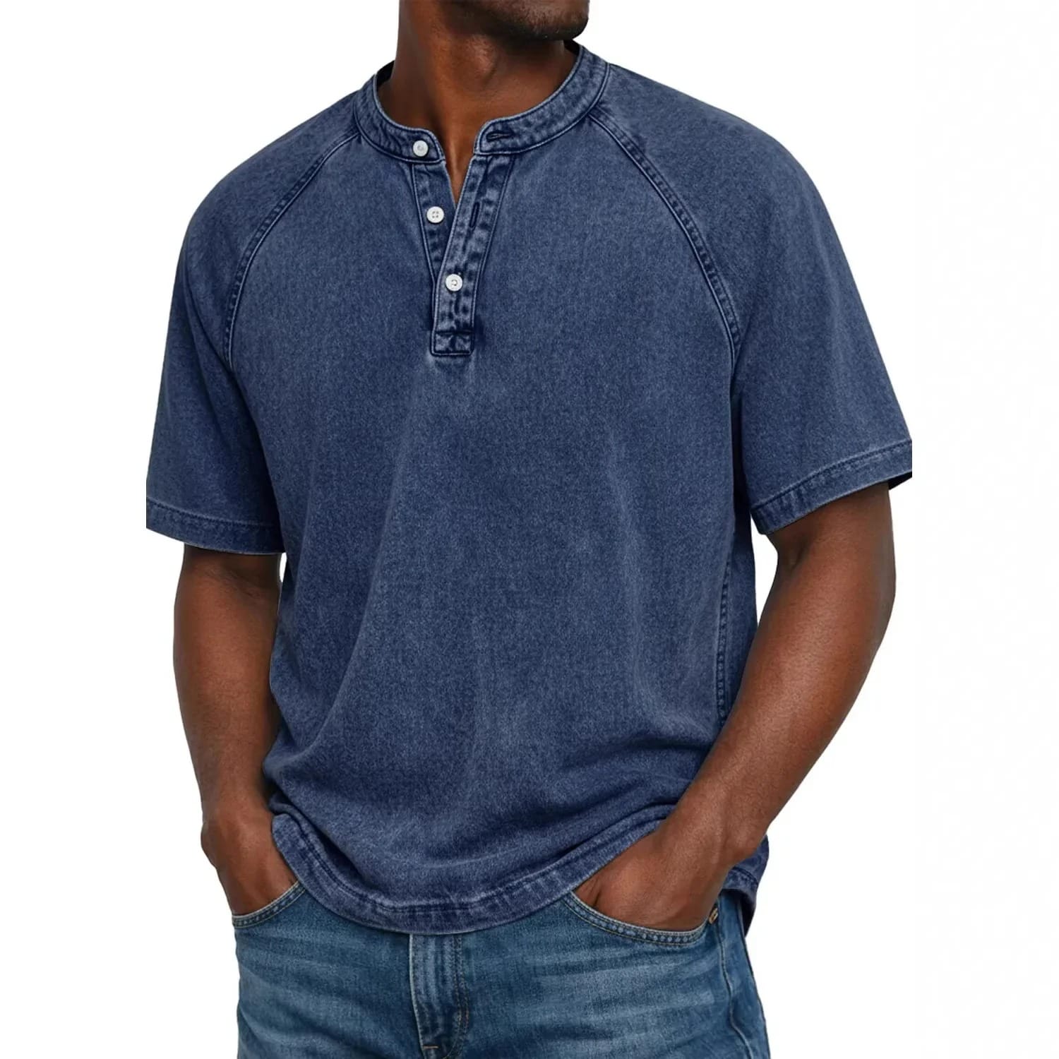 Ofentse | Vintage Denim Henley Top